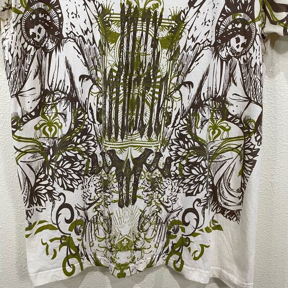 Y2K Max Muscle Fight Gear Graphic Eagle Skull T-Shirt Grunge Skater Streetwear L - Picture 4 of 11